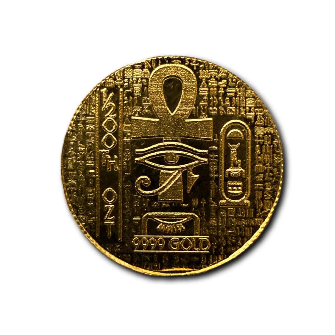 Pure GOLD .999 - Egyptian King Tut - 1/200 oz round coin Sealed in Capsule