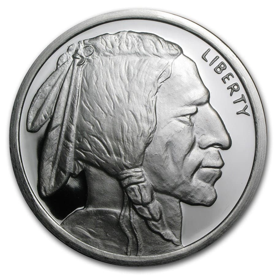 Pure Silver .999 Bullion - buffalo LIBERTY - tenth 1/10 oz round coin