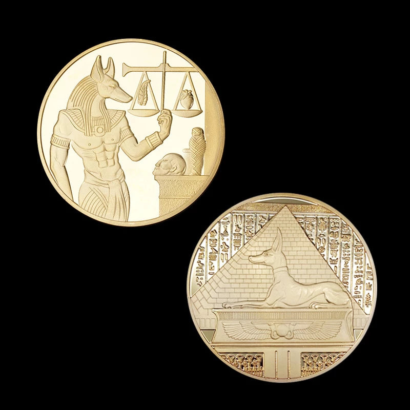 Coin god death Protector Anubis ancient Egyptian myth - with prestigious case