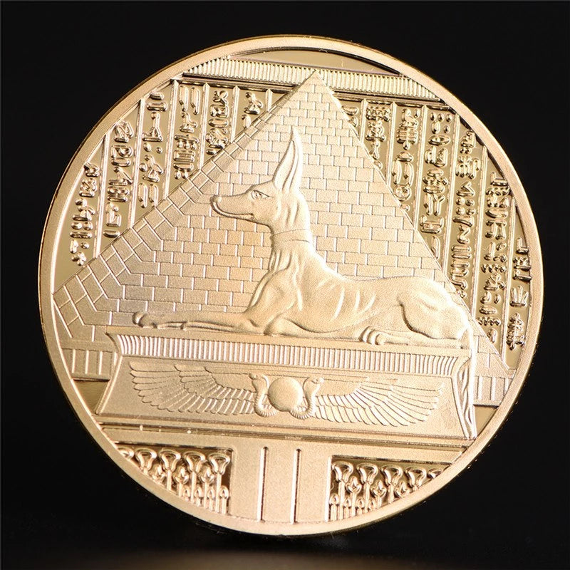 Coin god death Protector Anubis ancient Egyptian myth - with prestigious case