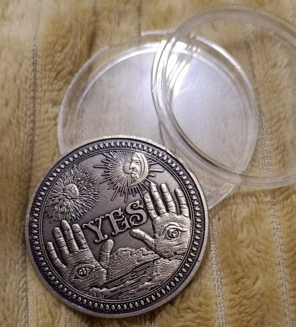 Coin Yes or No Prediction Decision All-Seeing Eye of Death with prestigious case