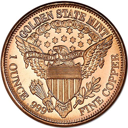 Pure Copper .999 Bullion - Morgan dollar Round 1oz coin - free protective capsule