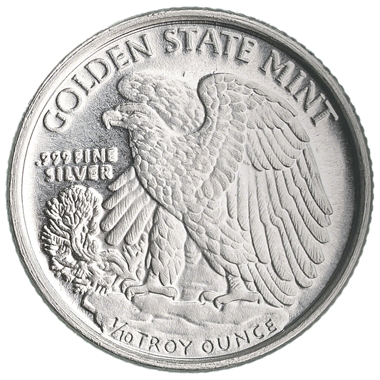 Pure Silver .999 Bullion - Walking Liberty tenth- 1/10 oz round coin