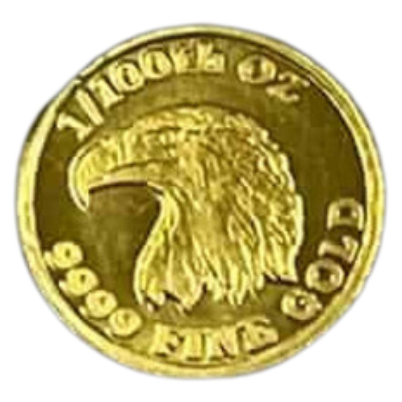 Pure GOLD .999 Bullion - Gold eagle 1/100 oz round coin Sealed in Capsule 0.31gr