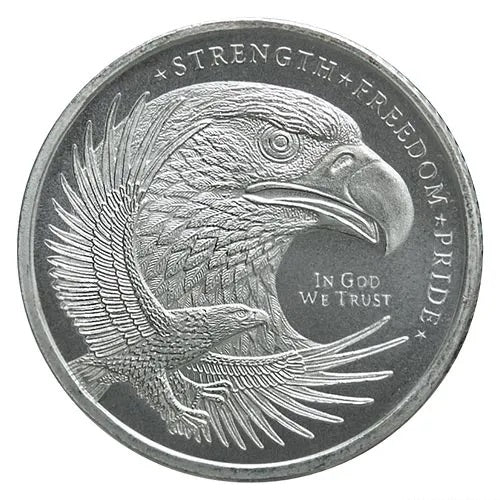 Pure Silver .999 Bullion - double eagle Strength Freedom pride 1/10 oz round coin