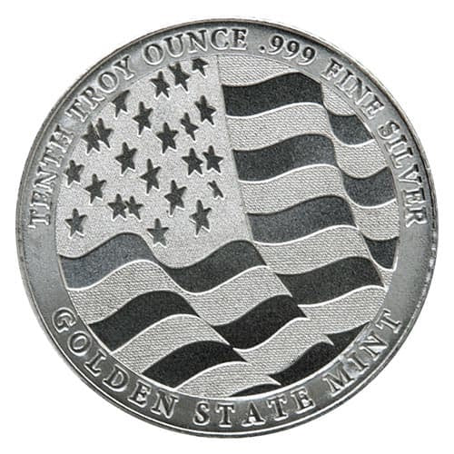 Pure Silver .999 Bullion - double eagle Strength Freedom pride 1/10 oz round coin