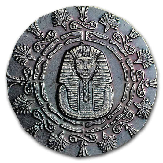 Pure Silver .999 Bullion - Egyptian King Tut Antique-style 1/4 oz round coin