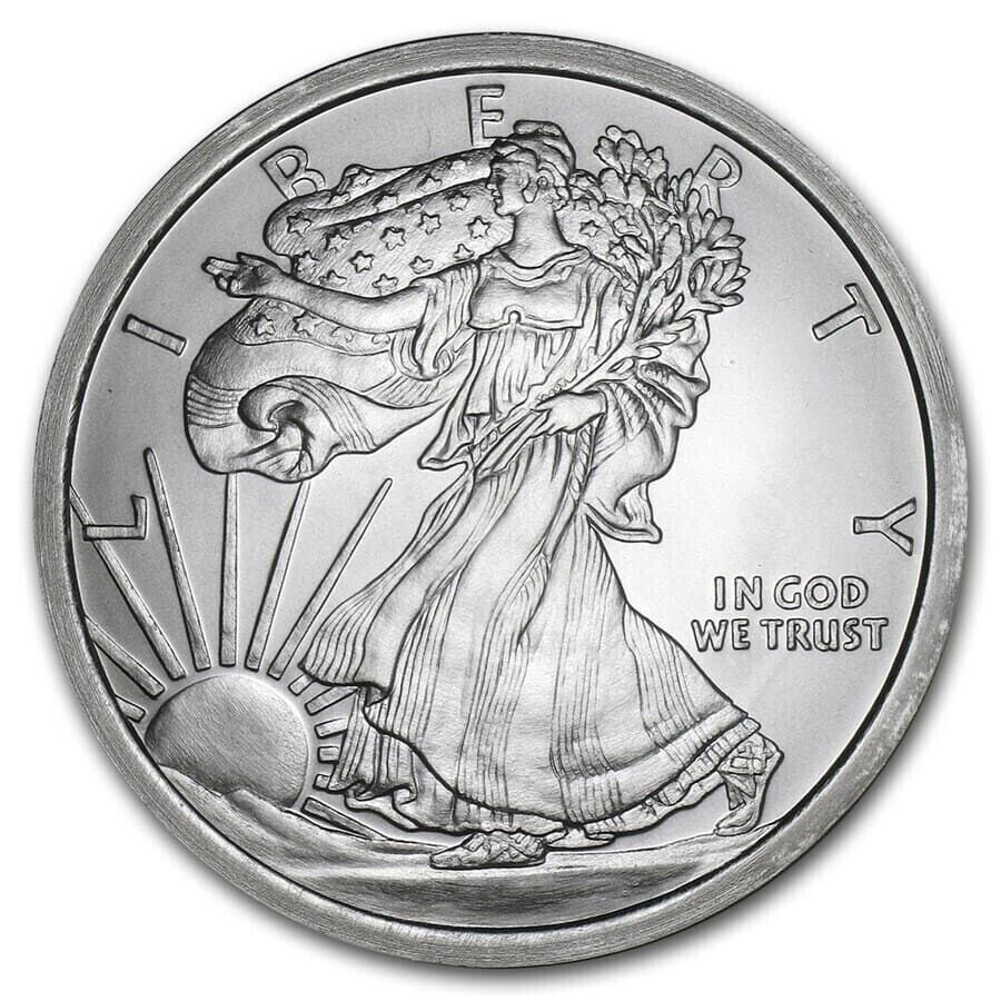 Pure Silver .999 Bullion - Walking Liberty American Eagle- 1/4 oz round coin