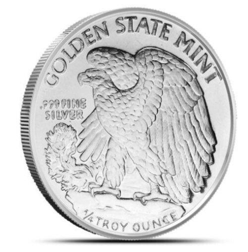 Pure Silver .999 Bullion - Walking Liberty American Eagle- 1/4 oz round coin