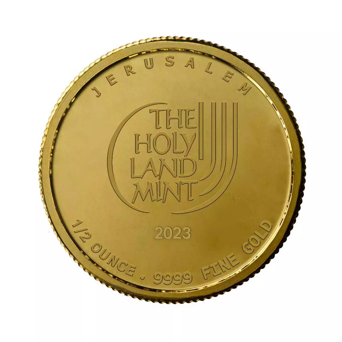 Pure gold .999 Bullion - Dove of Peace flight over Jerusalem walls 1/2 oz coin