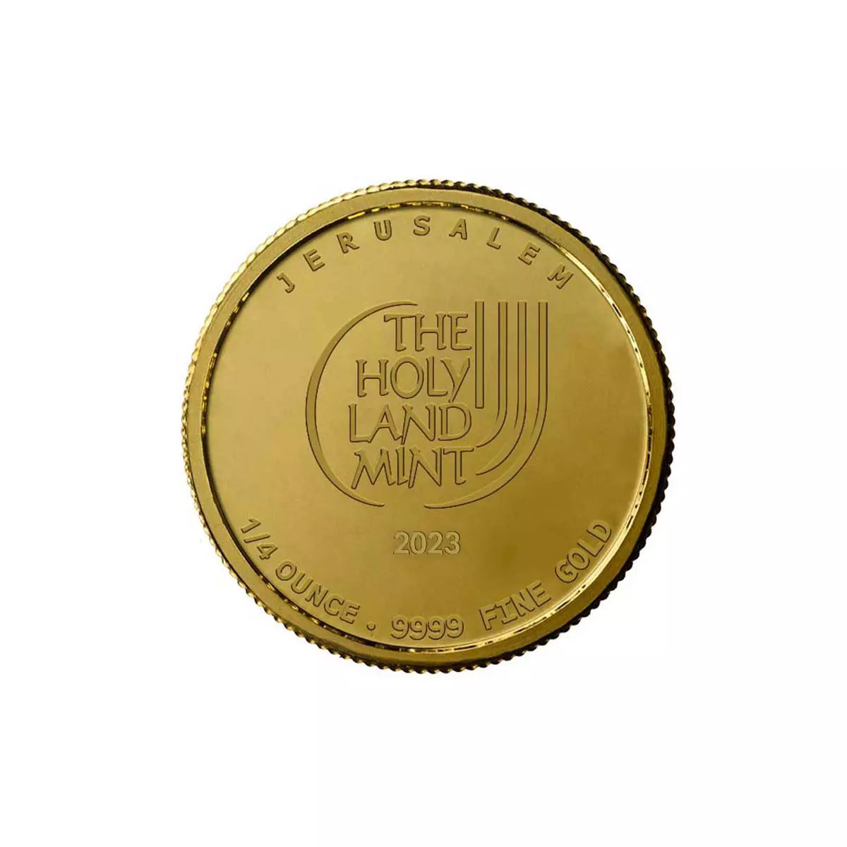 Pure gold .999 Bullion - Dove of Peace flight over Jerusalem walls 1/4 oz coin