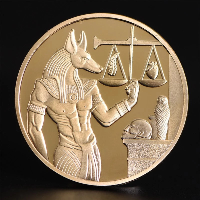 Coin god death Protector Anubis ancient Egyptian myth - with prestigious case