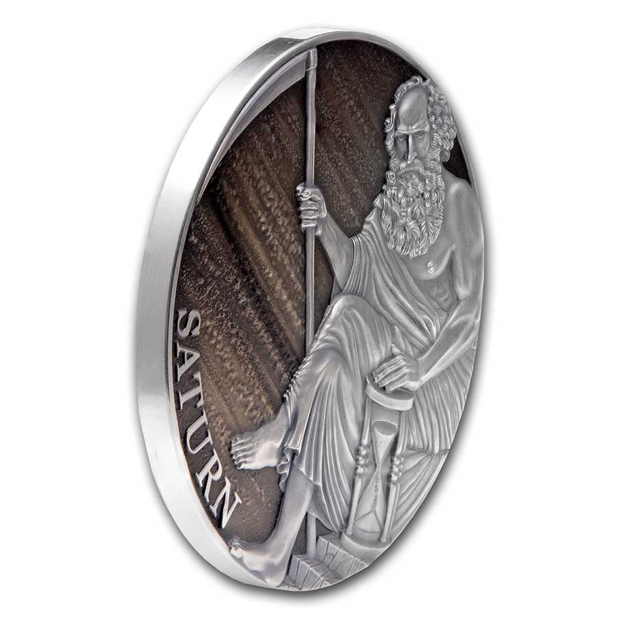 Pure Silver .999 Bullion - Greek Mythology Saturn- 3 oz round coin