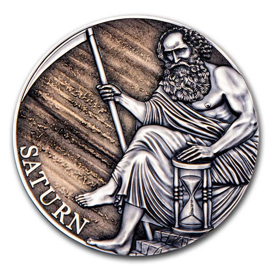 Pure Silver .999 Bullion - Greek Mythology Saturn- 3 oz round coin