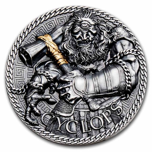 Pure Silver .999 Bullion - Greek Mythology Cyclops- 1 oz round coin