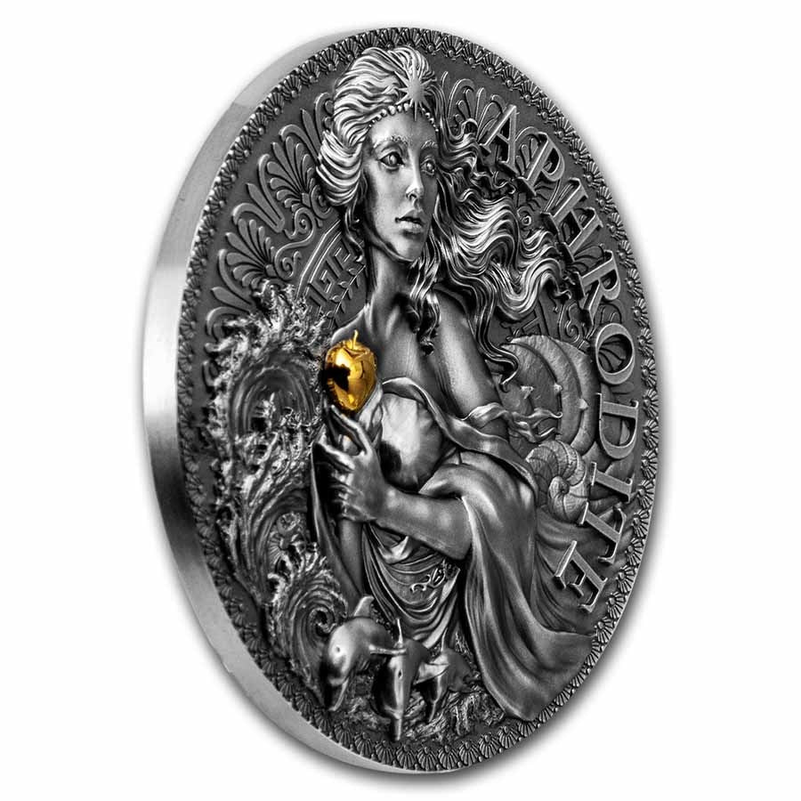 Pure Silver .999 Bullion - Greek Mythology Aphrodite- 2 oz round coin