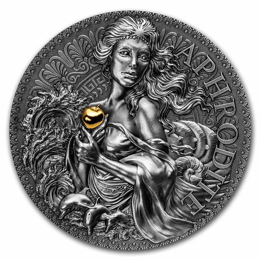 Pure Silver .999 Bullion - Greek Mythology Aphrodite- 2 oz round coin