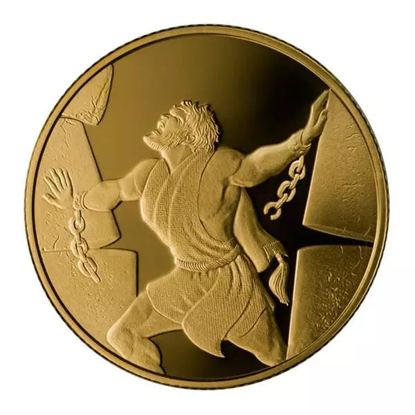 Gold 917 Proof - Samson in the Philistine House 16.96 gram coin