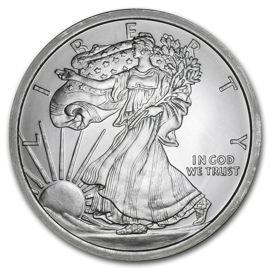 Pure Silver .999 Bullion -Walking Liberty American Eagle - 5 oz round coin