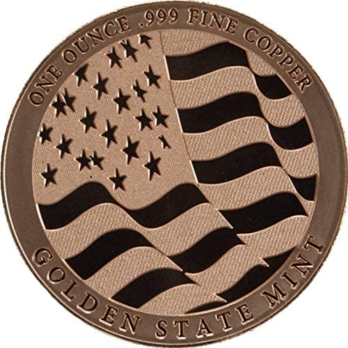 Pure Copper .999 Bullion - Double Eagle Round 1oz coin - free protective capsule