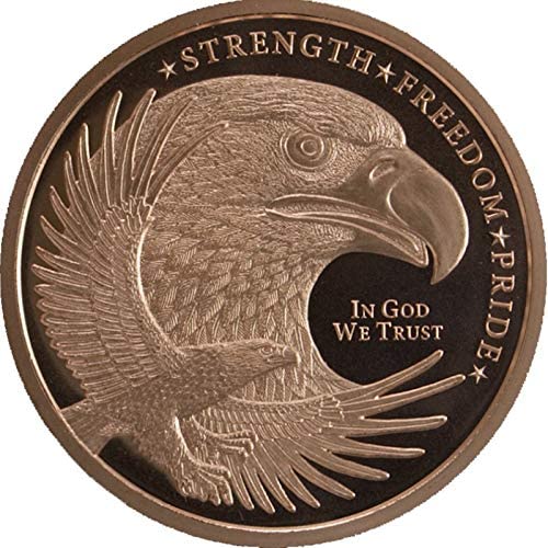 Pure Copper .999 Bullion - Double Eagle Round 1oz coin - free protective capsule