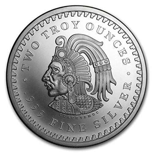 Pure Silver .999 Bullion - Mexico Mayan Aztec Calendar - 2 oz round coin