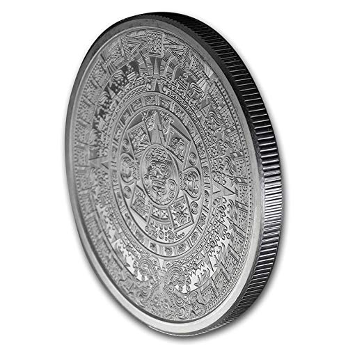 Pure Silver .999 Bullion - Mexico Mayan Aztec Calendar - 2 oz round coin