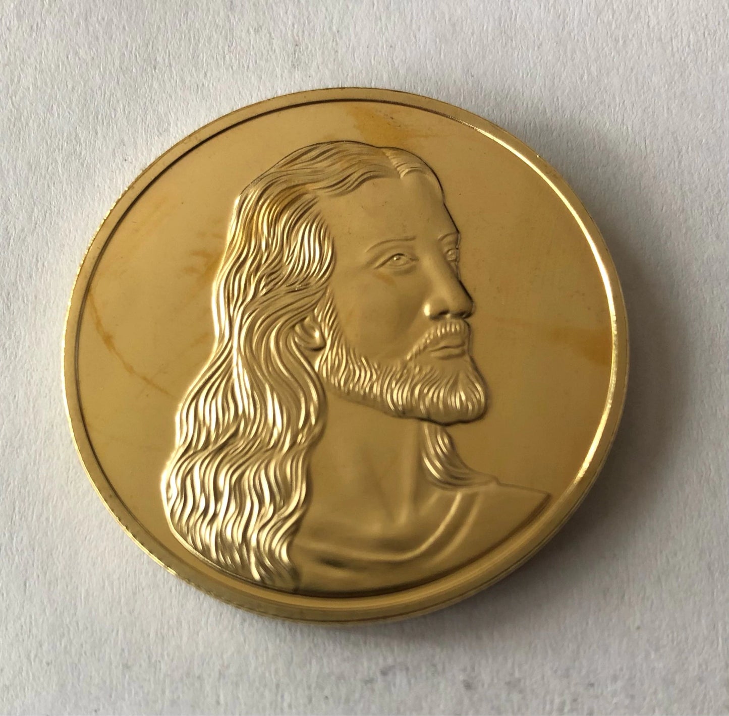 Coin Jesus relief Collection Alloy Souvenir Gold Plated with prestigious case