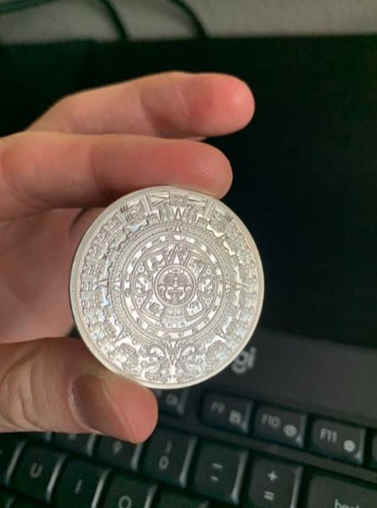 Pure Silver .999 Bullion - Mexico Mayan Aztec Calendar - 1 oz round coin