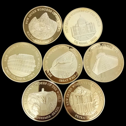 Coin Gold-plated Seven Wonders Collectible with prestigious case