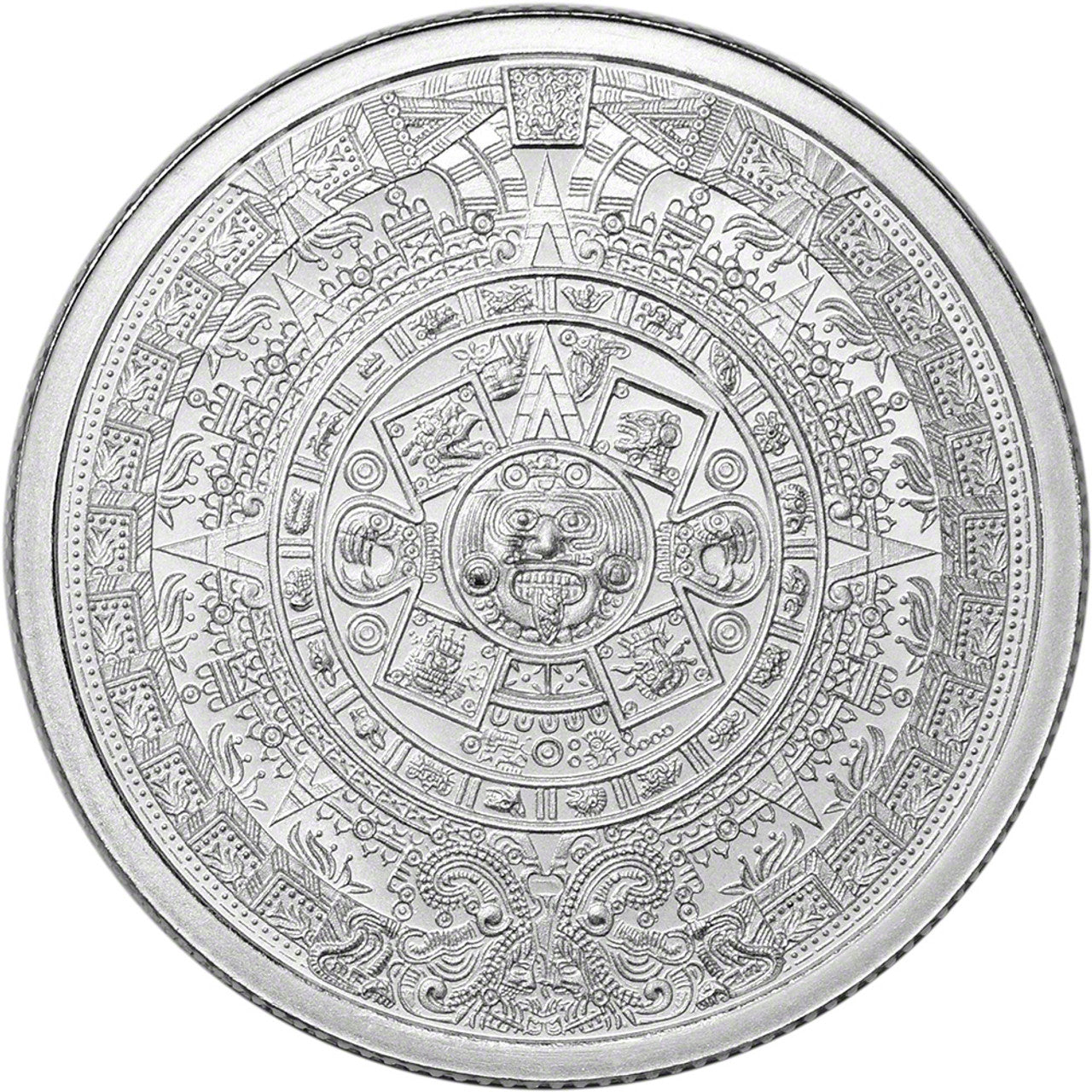 Pure Silver .999 Bullion - Mexico Aztec Calendar Mayan- 1/4 oz round coin